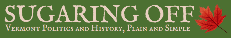 Sugaring Off: Vermont Politics and History, Plain and Simple with a red maple leaf